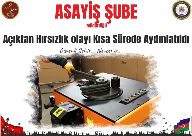 Açıktan Hırsızlık olayı Kısa Sürede Aydınlatıldı